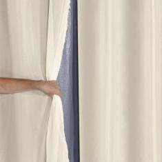 Cortina Blackout PVC prata com Voil Liso 2,80 m x 1,60 m - Bege - EDDI