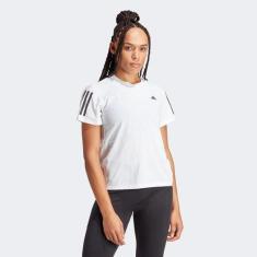 Camiseta Adidas Own The Run Base Feminina, Branco, Preto, EP