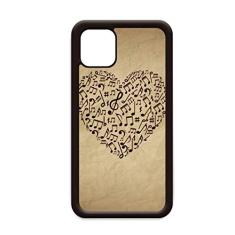 Capa com textura de papel e notas musicais para iPhone 12 Pro Max para Apple Mini Mobile Case Shell