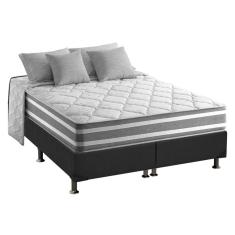 Cama Box King: Colchão Molas Ensacadas Anjos MasterPocket Duo Sono + Base CRC Suede Gray(193x203)