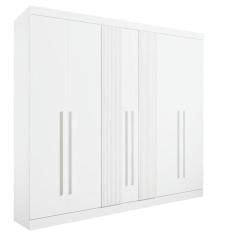Guarda Roupa Casal 6 Portas 6 Gavetas - Da Vinci Plus Ripado-Branco - Móveis D`Doro