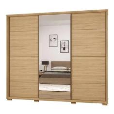 Guarda roupa casal 100% mdf fortuno plus com espelho hanover - village
