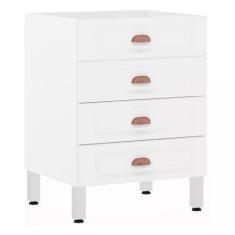 Balcão de Cozinha sem Tampo 60cm 4 Gavetas Cristal Luciane Móveis, Bra