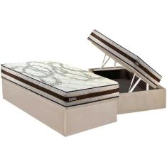Conjunto Box Baú Solteiro: Colchão Espuma Paropas D45 Resiste Hotel DouFace + Base CRC Suede Clean (88x188)
