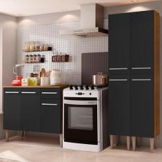 Cozinha Compacta Madesa Emilly Front Com Balcão E Paneleiro - Rustic/P