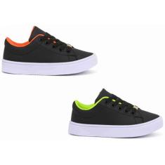 Kit 2 Pares De Tênis Casual Infantil Masculino Leve E Resistente Top -