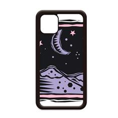 Capa roxa Mountain Moon Star Element Gravação para iPhone 12 Pro Max para Apple Mini Mobile Case Shell