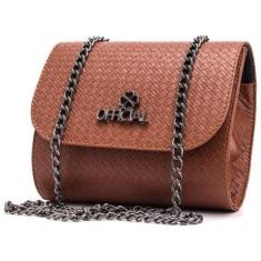 Bolsa Trevo Official  Baú Trisse com Alça de Corrente Feminina-Feminino