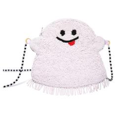 Bolsa transversal de Halloween para mulheres com contas fantasma abóbora bolsa de ombro assustadora Halloween acessórios presentes, Laranja