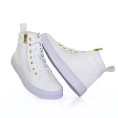 Tênis Cano Médio Com Cadarço Zíper Lk Store Leve