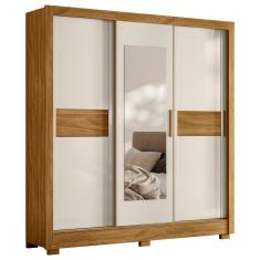 Guarda Roupa Com Espelho Rodes Freijó Off White