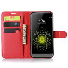 Capa para LG G5, capa carteira flip de couro PU premium com compartimento para cartão, suporte e fecho magnético [capa interna de TPU à prova de choque] Compatível com LG G5