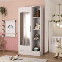 Guarda Roupa Infantil 1 Porta com Espelho Sara - Espresso Móveis
