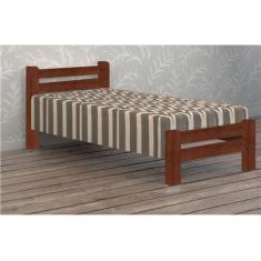 Cama de Solteiro Piazza de Madeira Maciça Tauari  Cor Castanho - SANTA