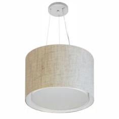 Lustre Cilíndrico Duplo Md-4304 40x30cm Rústico Bege Bivolt