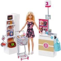 Boneca Barbie Supermercado + Carrinho de Compras - Mattel