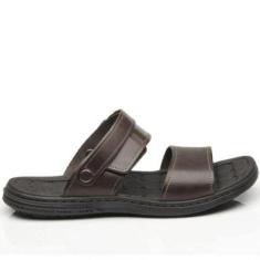 Sandália Papete Masculino Couro Pegada Caramelo 131286-01 - 43-Masculino