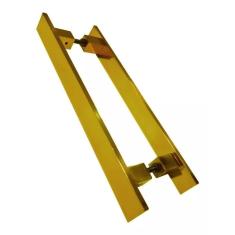 Puxador Porta Pivotante Inox Dourado Reto Italy - 40 Cm