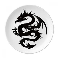 Dragon Animal Art Grain Contorno placa decorativa Porcelana Salver Prato de jantar