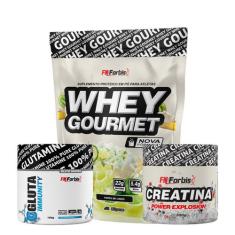 Kit Whey Protein Gourmet Refil + Creatina 300G + Gluta Immunity 150G -