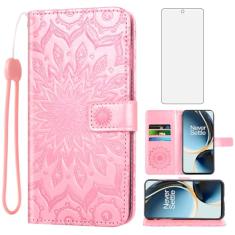 Capa de telefone para OnePlus Nord N30 5G/CE 3 Lite carteira com protetor de tela de vidro temperado e capa flip fina de couro, suporte para cartão, acessórios para celular OPPO K11x/One Plus 1 1+ N