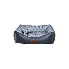 Cama Para Cachorro Retangular Em Corino + Poliéster Azul Lv Média (m) 55 X 42 Cm