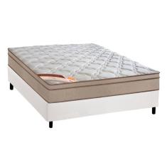 Cama Box Casal: Colchão Molas Castor Bonnel Revolution + Base Crc Courano Branco(138X188)