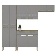 Armário E Balcão De Cozinha Mans Freijó Gris