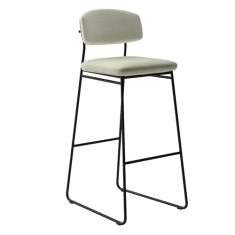 Banqueta Alta Para Bancada Sala de Jantar Encosto e Assentos Estofados Linha Jaraguá. Preto Fosco