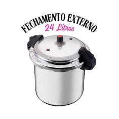 Panela De Pressão Alumínio Com Fechamento Externo 24 Litros - Aluminio