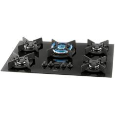 Cooktop A Gás Fischer 5 Bocas Tripla Chama Infinity Com Trempe De Ferr