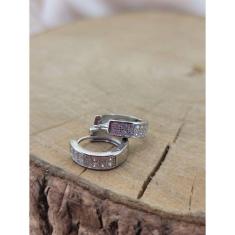 Brinco De Prata 925 Cravejado Com Zircônias