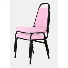 02 Cadeiras Empilhável Para Hotelaria Linha Hotel Jersey Rosa