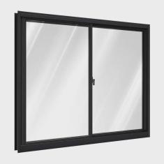 Janela de Alumínio de Correr Lateral 2 Folhas Móveis 100x100cm Riobras