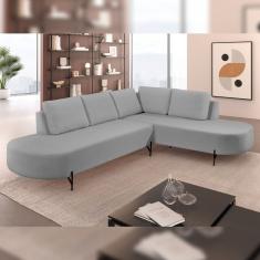 Sofá De Canto Boreal Base De Ferro Esquerda Cinza