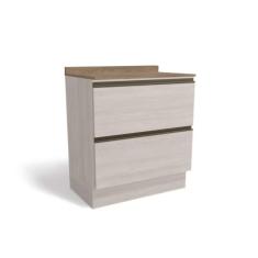 Balcão De Cozinha Maxxi G755 2 Gavetas C/tampo 80cm Branco/nogal - Kappesberg