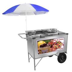 Carrinho 2 em 1 Cefaz Salada de Frutas e Açaí Luxo Inox Rodas Pneumáti