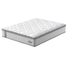 Colchão King Size Probel Amsterdã D20, D33 com Molas Ensacadas e Pillow Top 34x193x203 - Branco/Preto