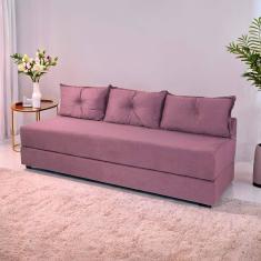 Sofá Cama 3em1 em Tecido Suede com Almofadas - Sofá que vira cama Multifuncional