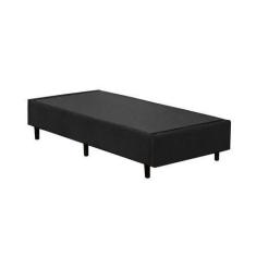 Base Cama Box Solteiro Suede Preto RC Sono Leve 38x88x188