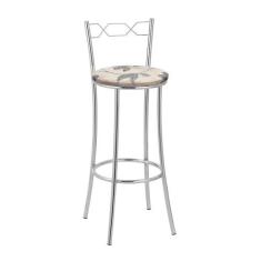 Kit 2 Banquetas Cromadas BC51A de Metal e Assento Espuma D15 Treparoni