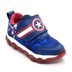 Tênis Infantil Menino Personagem Capitão América Luz de Led - Mini Pé,