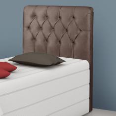 Cabeceira Solteiro Estofada 93cm Grécia Carmolar Chocolate