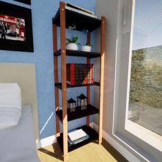 Estante Multiuso 5 Prateleiras Isadora Madersilva Imbuia/preto