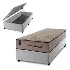 Conjunto Box Baú San Diego Bege 88x188x74 Espuma D33 - King House