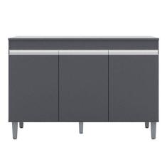 Balcão De Cozinha Manu Com Tampo 120 Cm Cinza Fosco - Ajl