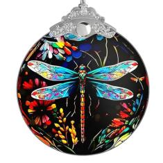 Efeitos de vitral, árvore de Natal, enfeite de acrílico de 10 cm, presentes de elefante branco, decorações de interiores de carro, decoração de Natal, decorações para enfeite de Natal de 2024