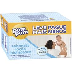 Sabonete Infantil Pom Pom Hidratante 70gr - 5 Unidades, 5, 70g, Mantei