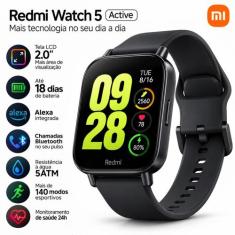 Smartwatch RedmiWatch 5 Active, Alexa, Tela LCD, 18 dias Bateria, Cham