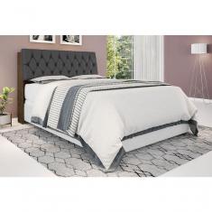 Cabeceira Box Queen 1,58 Isis Malbec Com Capitonê Preto